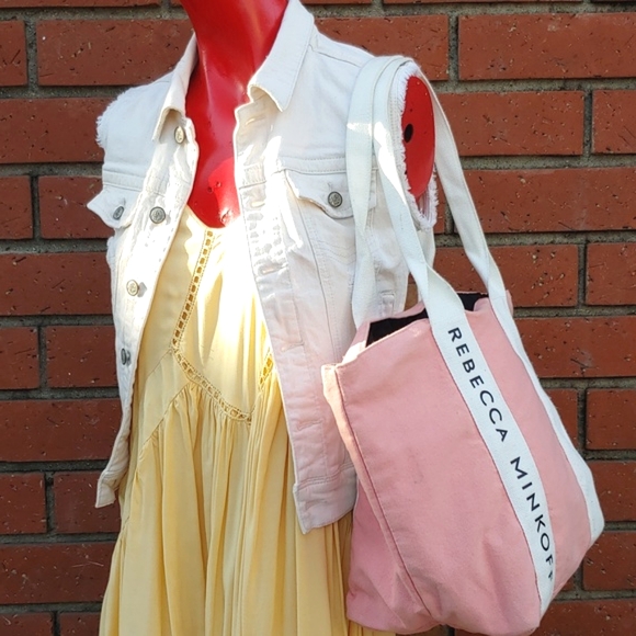 Rebecca Minkoff Pink Canvas Tote Bag - Picture 3 of 12